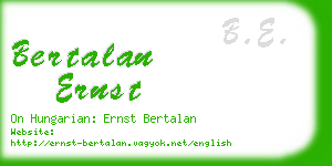 bertalan ernst business card